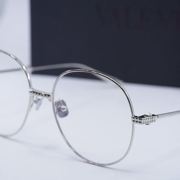 Valentino V-STUD-III VLX-136B Round Eyeglasses 56mm - Silver - Picture 8 of 10